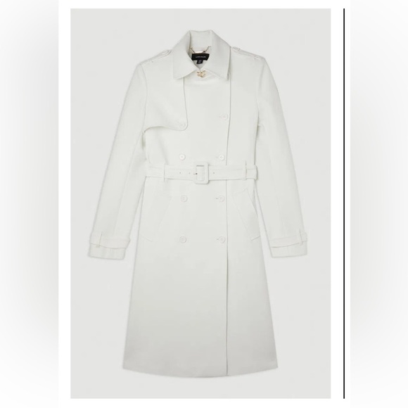 NWT Karen Millen White Trench Coat - Picture 5 of 11